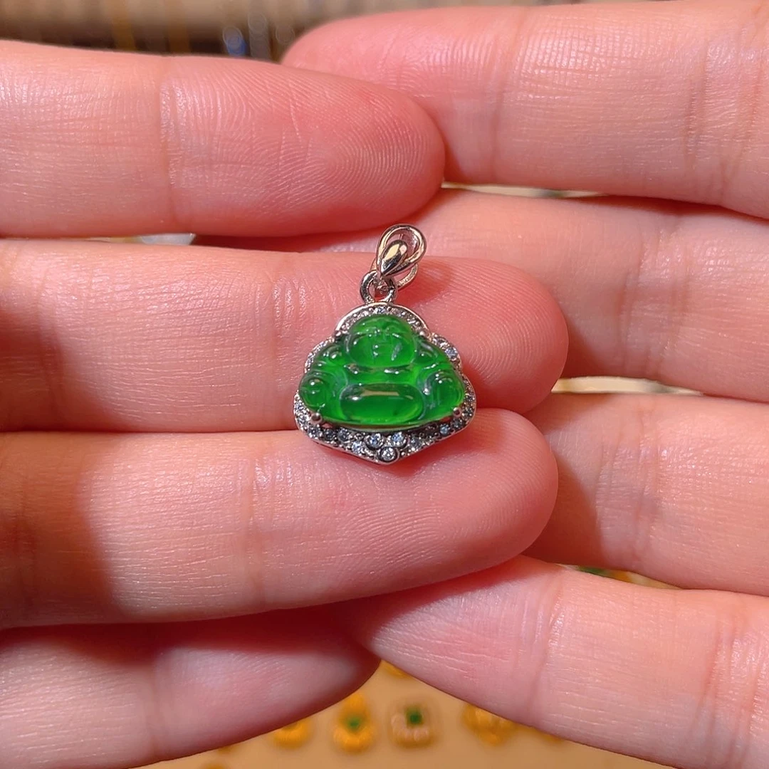 翡翠银S925镶嵌吊坠(不含链)