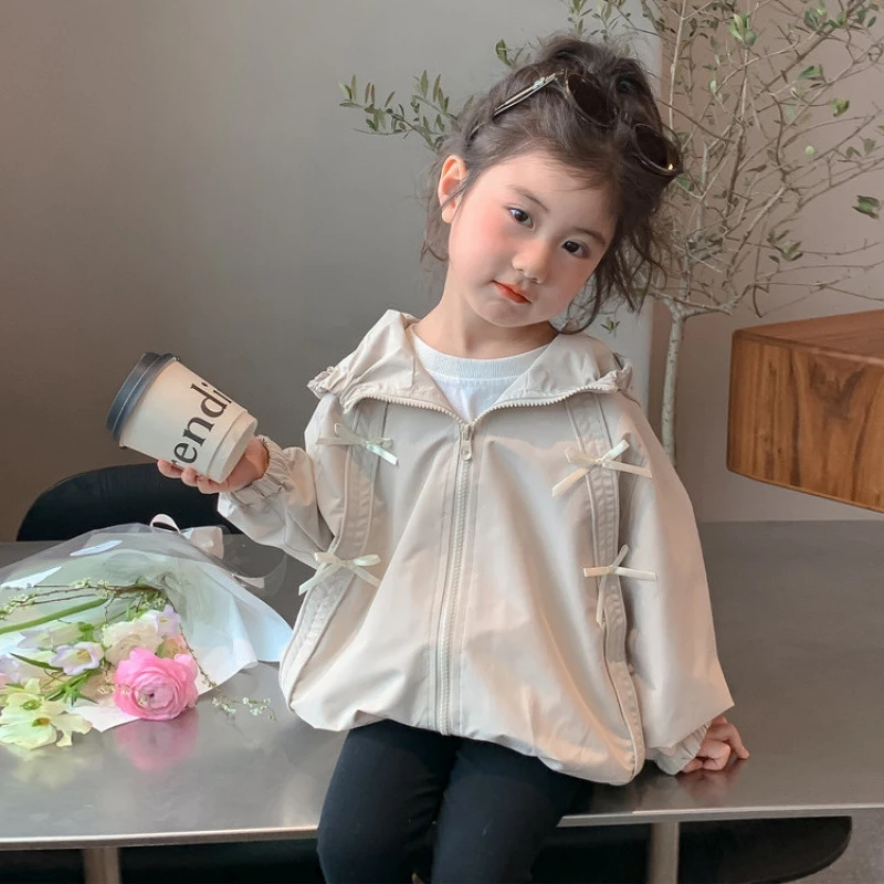 【高品质】巴拉拉女童外套春秋款2025新款洋气宝宝秋季连帽上衣儿童