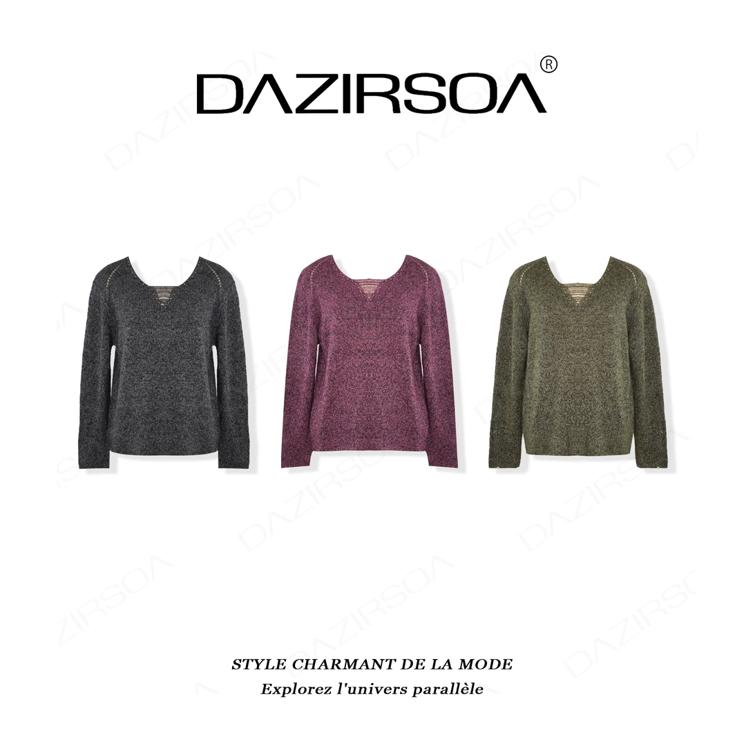 DAZIRSOA/达姿“时光密语”时尚百搭复古洋气宽松毛衣 AB113