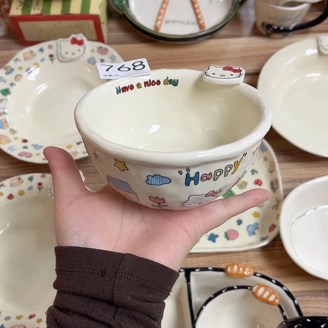 陶瓷凯蒂猫陶瓷餐具系列5寸