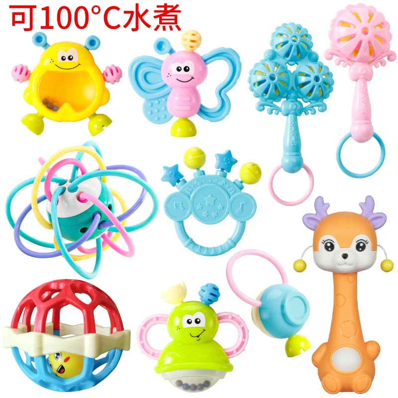 婴儿玩具0-6-12个月新生儿摇铃宝宝益智早教幼儿牙胶手摇铃可水煮