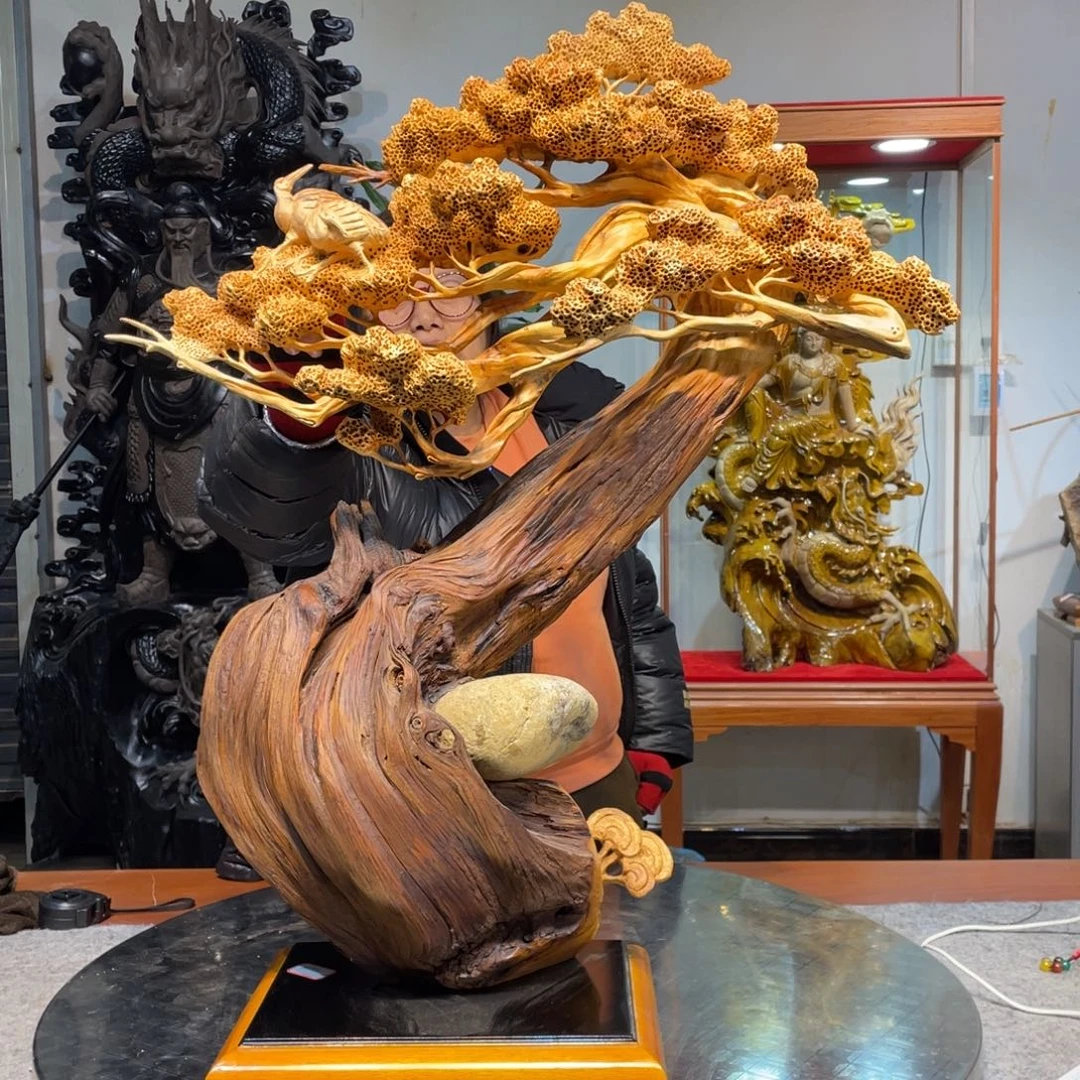 香榧木木雕作品精工摆件