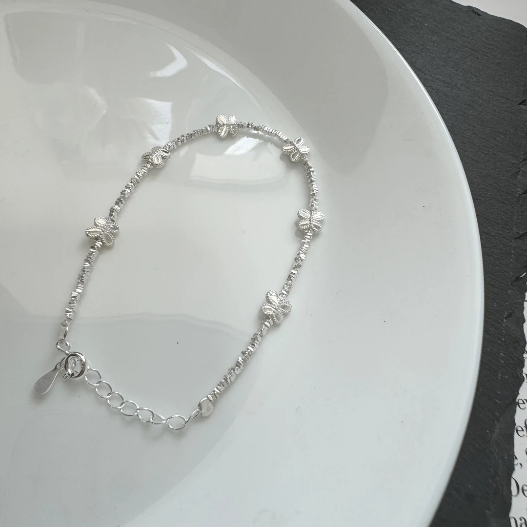 925银手链 日韩系超仙气质百搭甜美少女时髦-蝴蝶碎银子手链0040