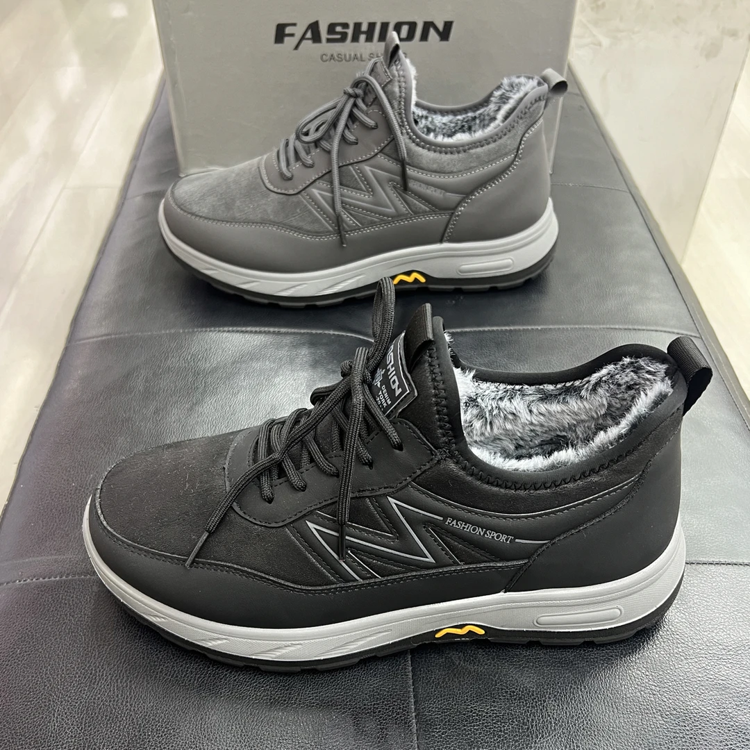 老北京棉鞋男冬季加绒加厚防水防滑一脚蹬保暖中老年男士爸爸棉鞋