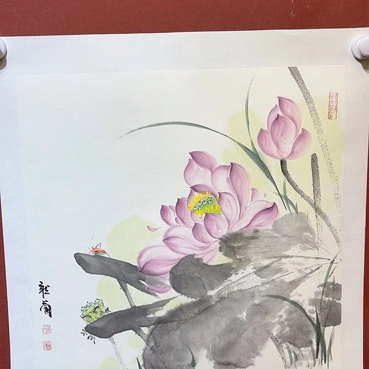 国画听兰老师花鸟