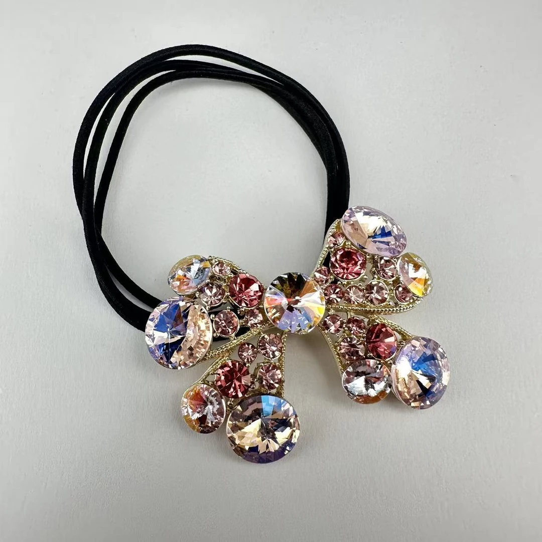 1108-17粉色蝴蝶结发绳