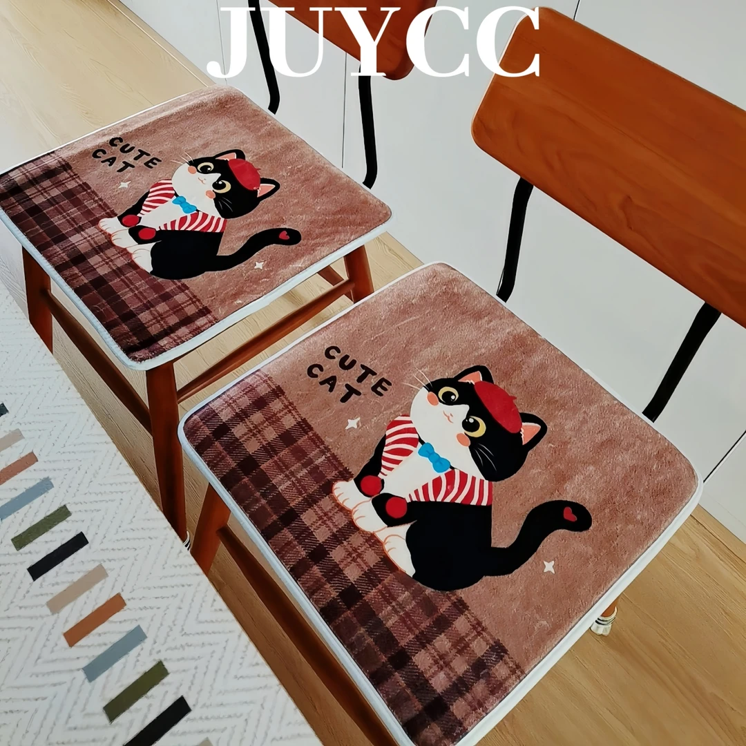 卡通餐椅防滑坐垫椅子垫办公室冬季毛绒加厚可爱座椅垫子凳子屁垫