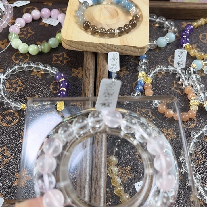 水晶手链合金清水蜜桃