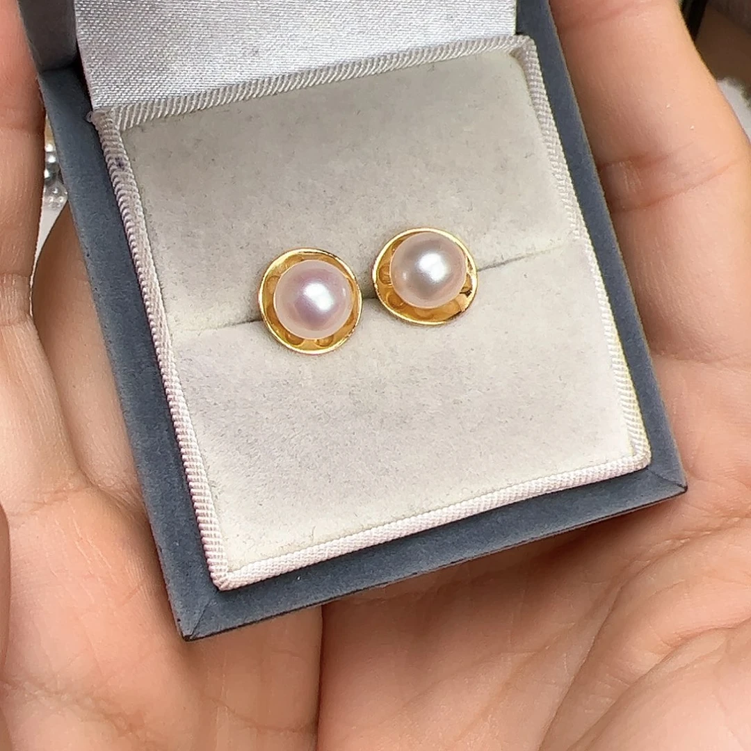 银S925镶嵌海水珍珠耳饰