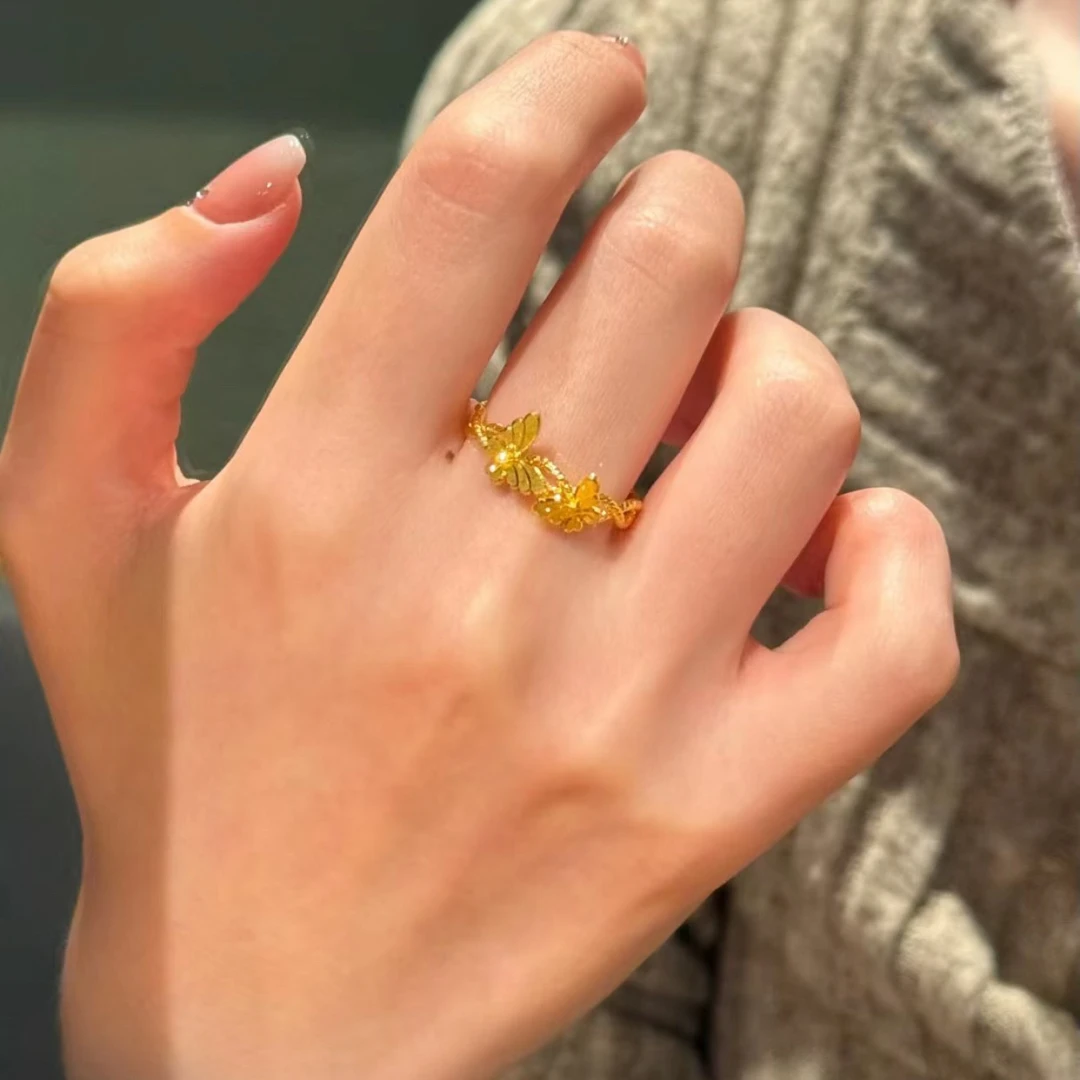 铜合金戒指 新款时尚轻奢蝴蝶戒指小众设计精致高级感蝴蝶温柔