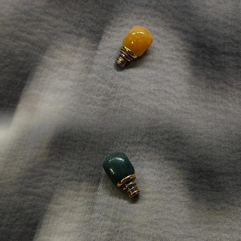 新中式黄绿色串珠手串扣配件平细三通隔珠高级感时尚复古百搭精致