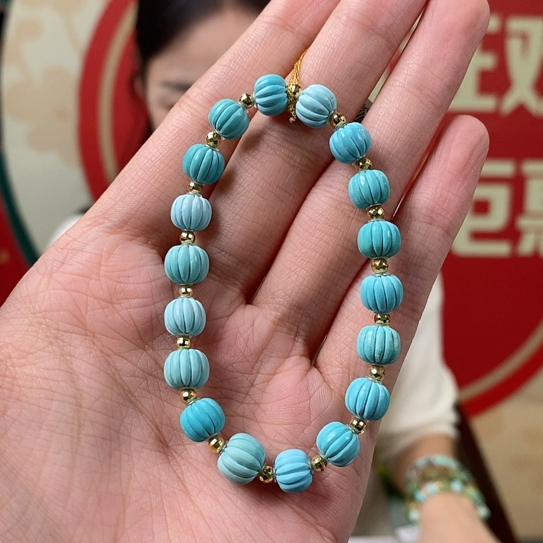 绿松石18K金镶嵌珠宝奇石