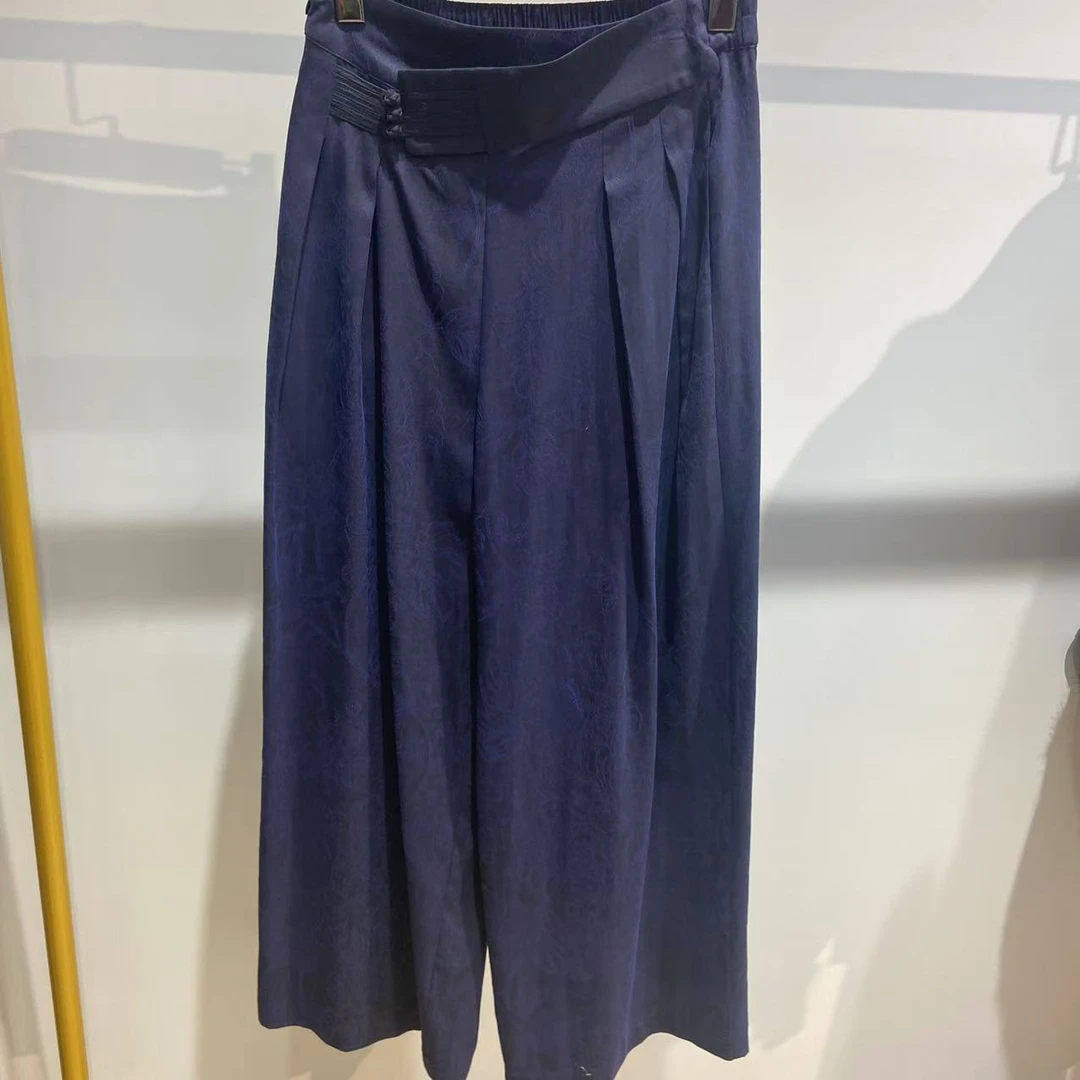 桑蚕丝绢丝香云纱女士休闲裤子 Q8123251-2