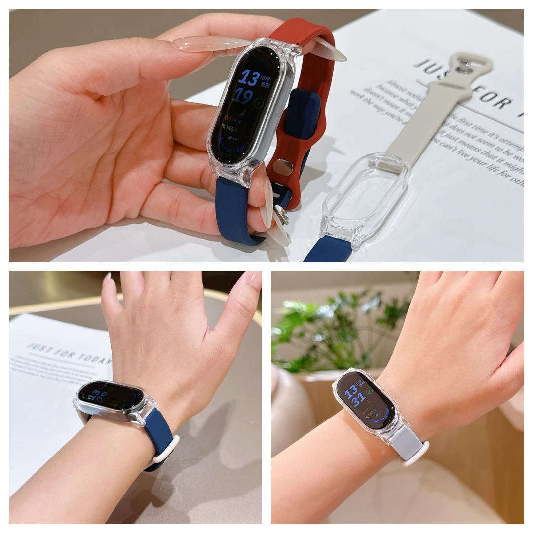 适用小米手环10手环9手环8NFC表带新款钉扣硅胶高颜值日常ins风