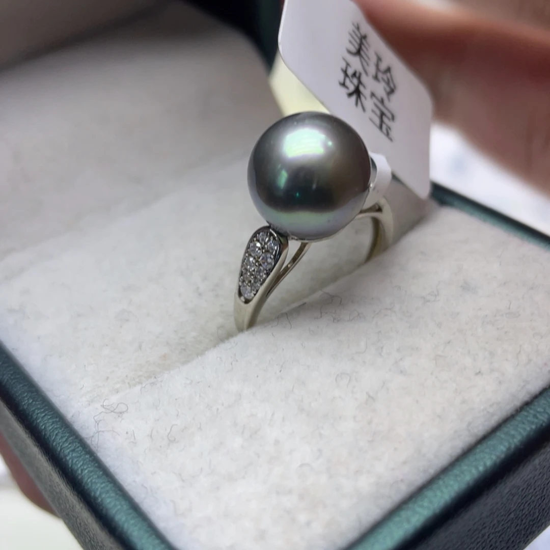 海水珍珠戒圈银S925镶嵌