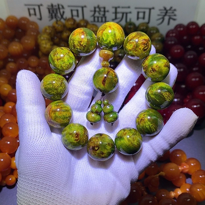 松木（琥珀木）手串/手链2.0 水墨丹青高货