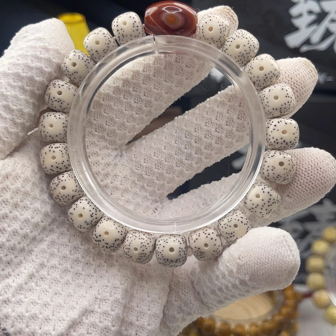 手串星月菩提原生态原白11×10同枝正月