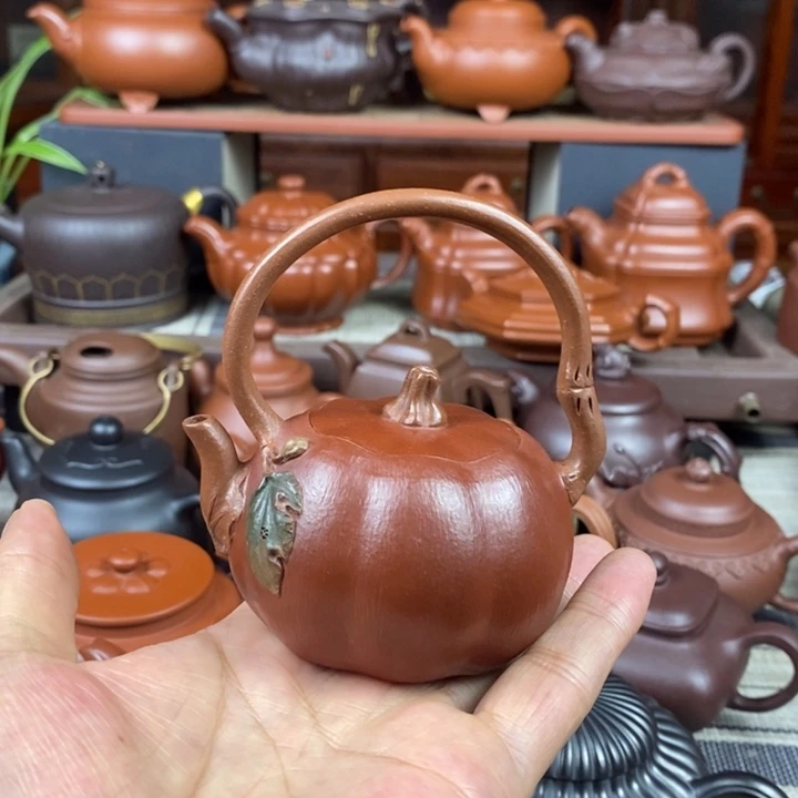 紫砂茶壶南瓜提梁120cc特价促销