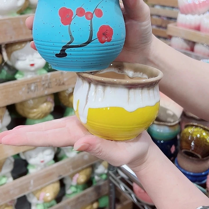 有孔，凑单福利满10元发货陶瓷多肉花盆！