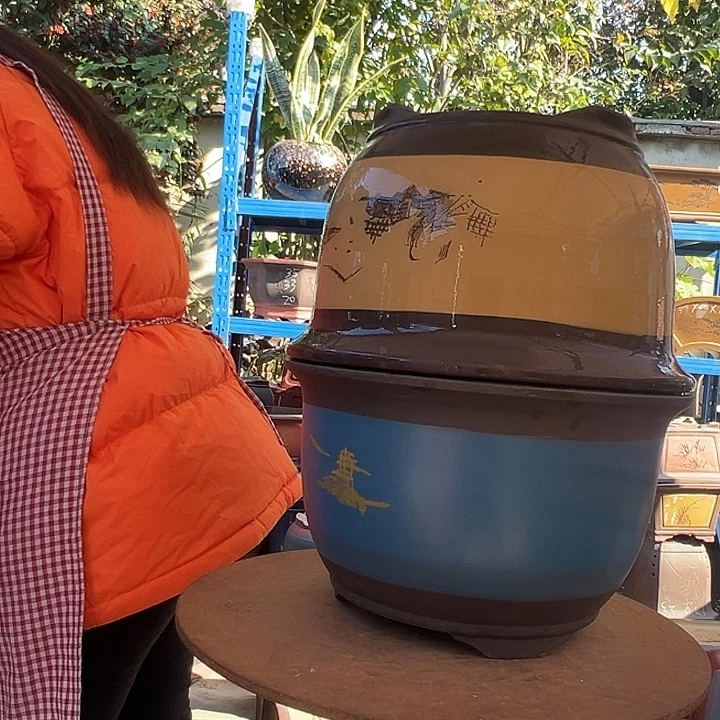 35蓝山水+003花盆花盆