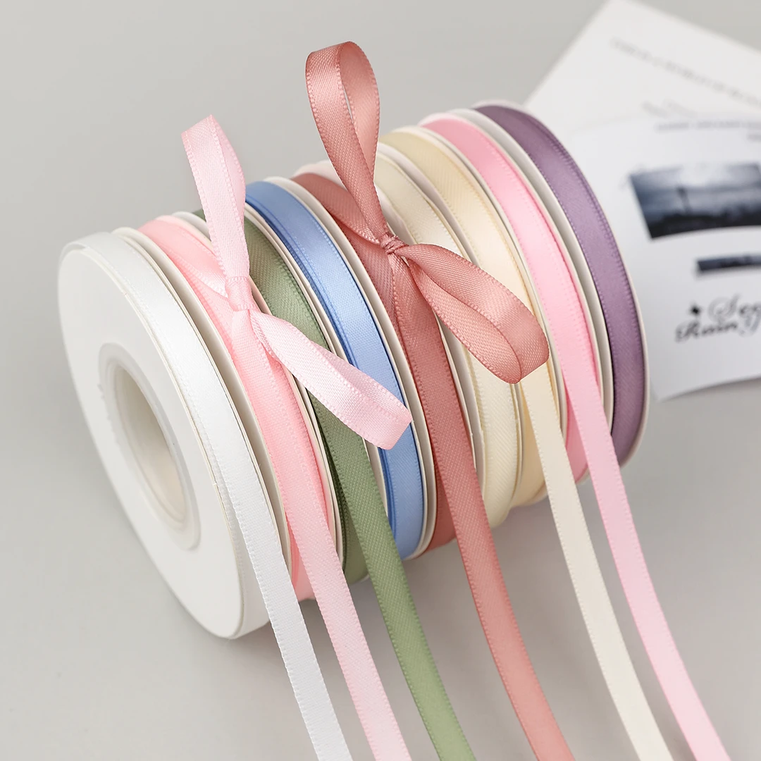 0.6cm细丝带双面加密涤纶缎带丝带花艺蝴蝶结小花束丝带花束材料