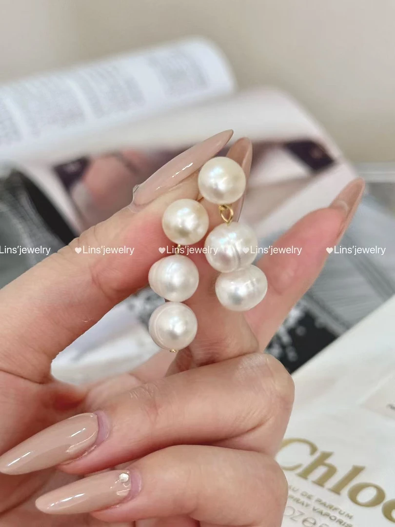 铜合金贝壳耳饰 贝壳珠珠巴洛克异形耳钉~气质简约时尚精致温柔