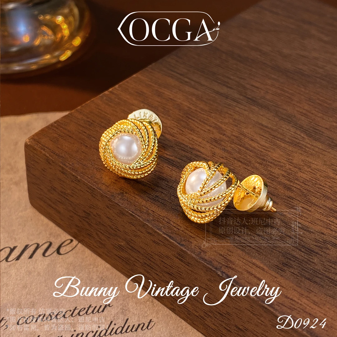 镀K金D0924 法★【毛衣秋】春OCGA 欧斯伽斯 限定 耳钉