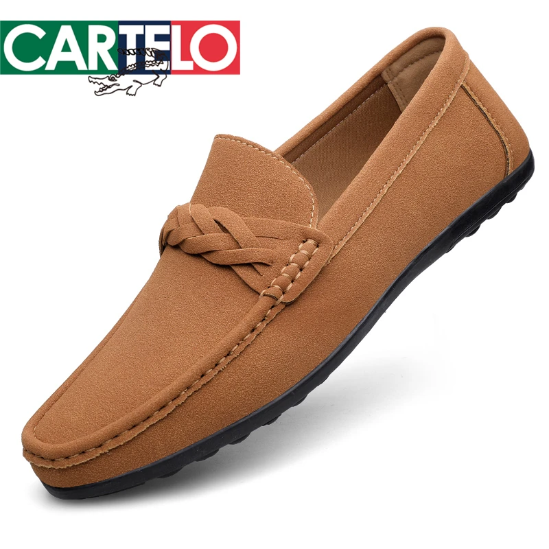 CARTELO/卡帝乐鳄鱼韩版豆豆鞋时尚一脚蹬男士百搭透气软底驾车鞋