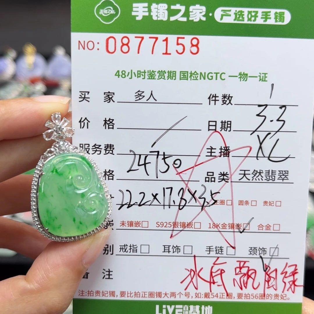 【闪购商品】翡翠颈饰18K金镶嵌多人