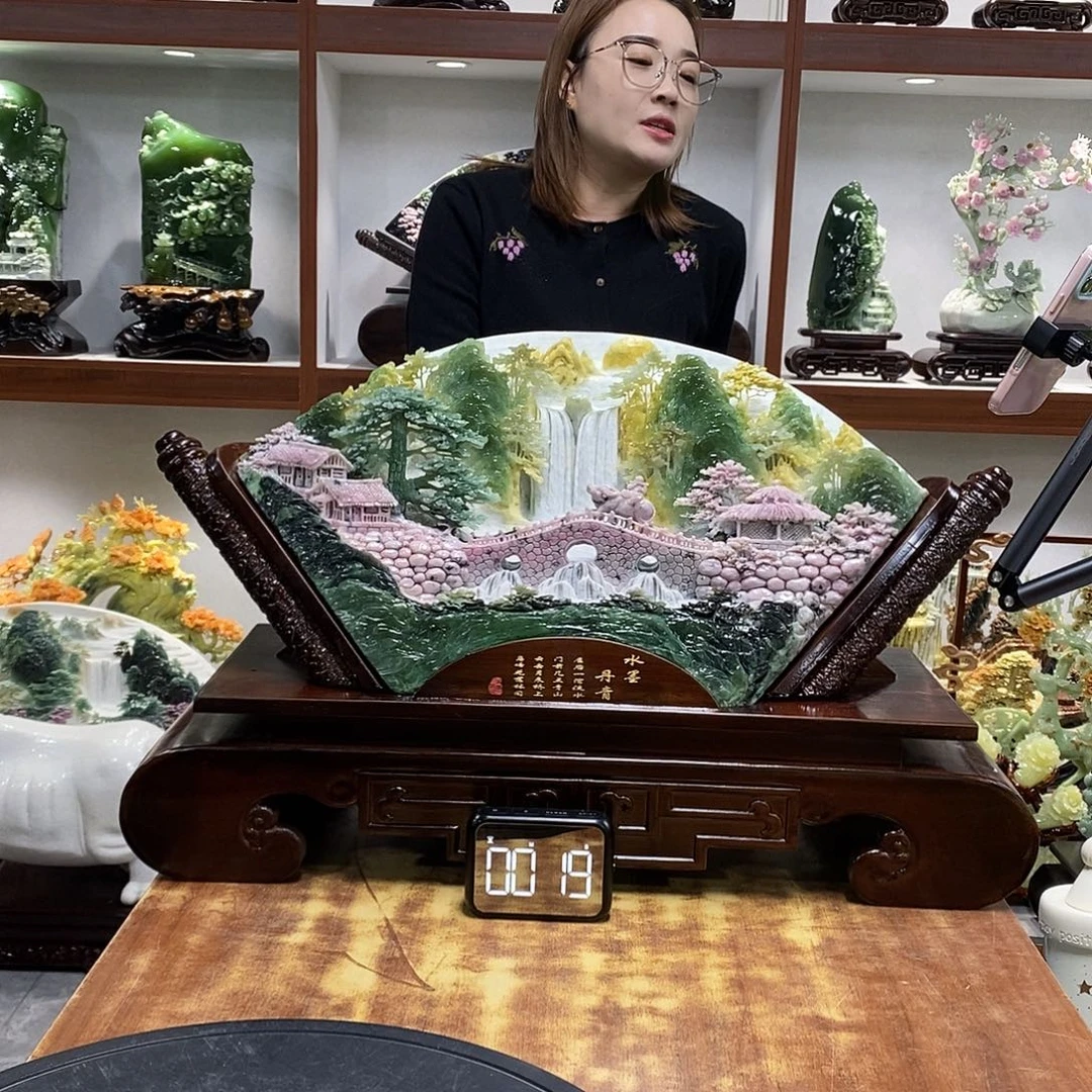 峰***石玉山水摆件 玄关摆件