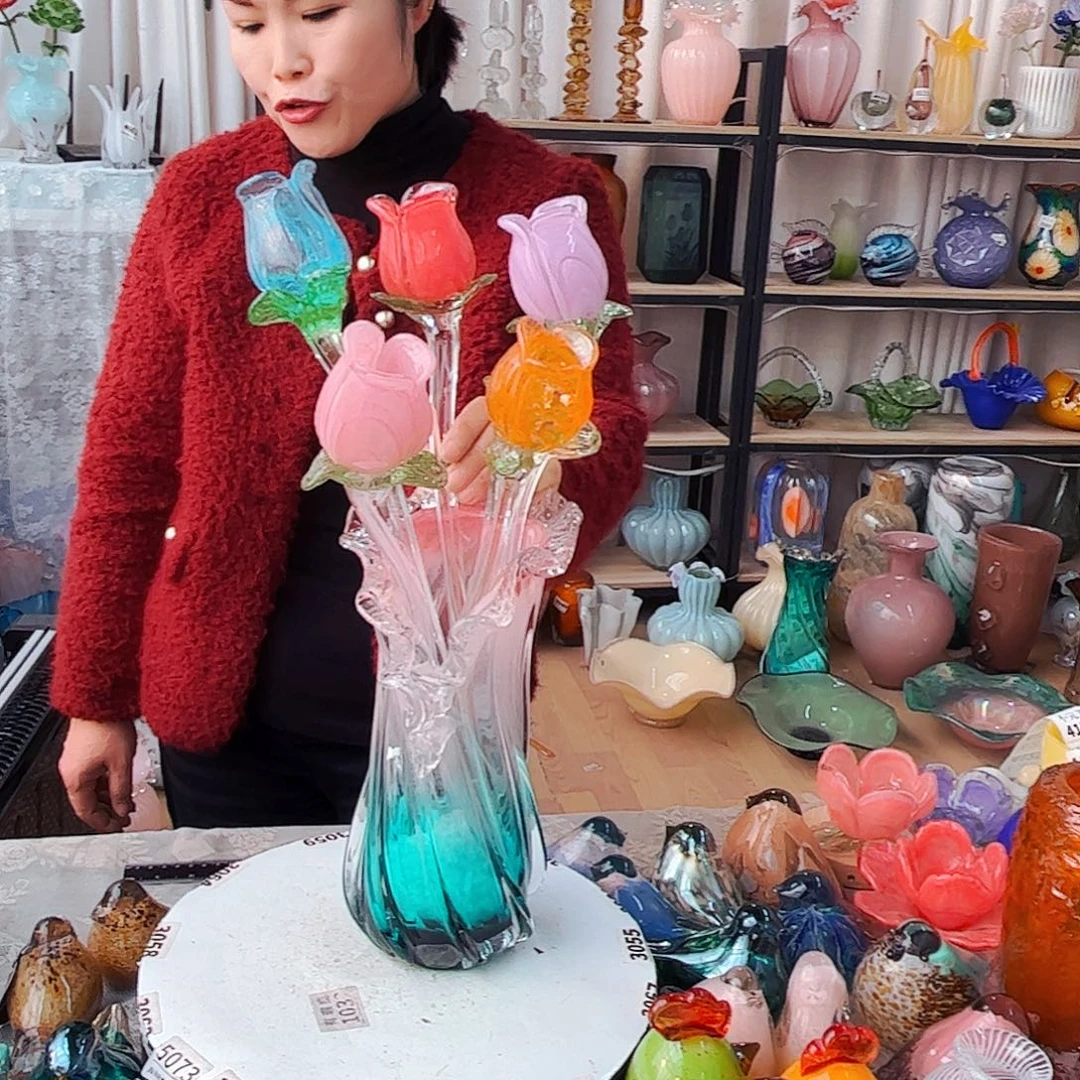 5花1瓶福利家悦琉璃工艺品