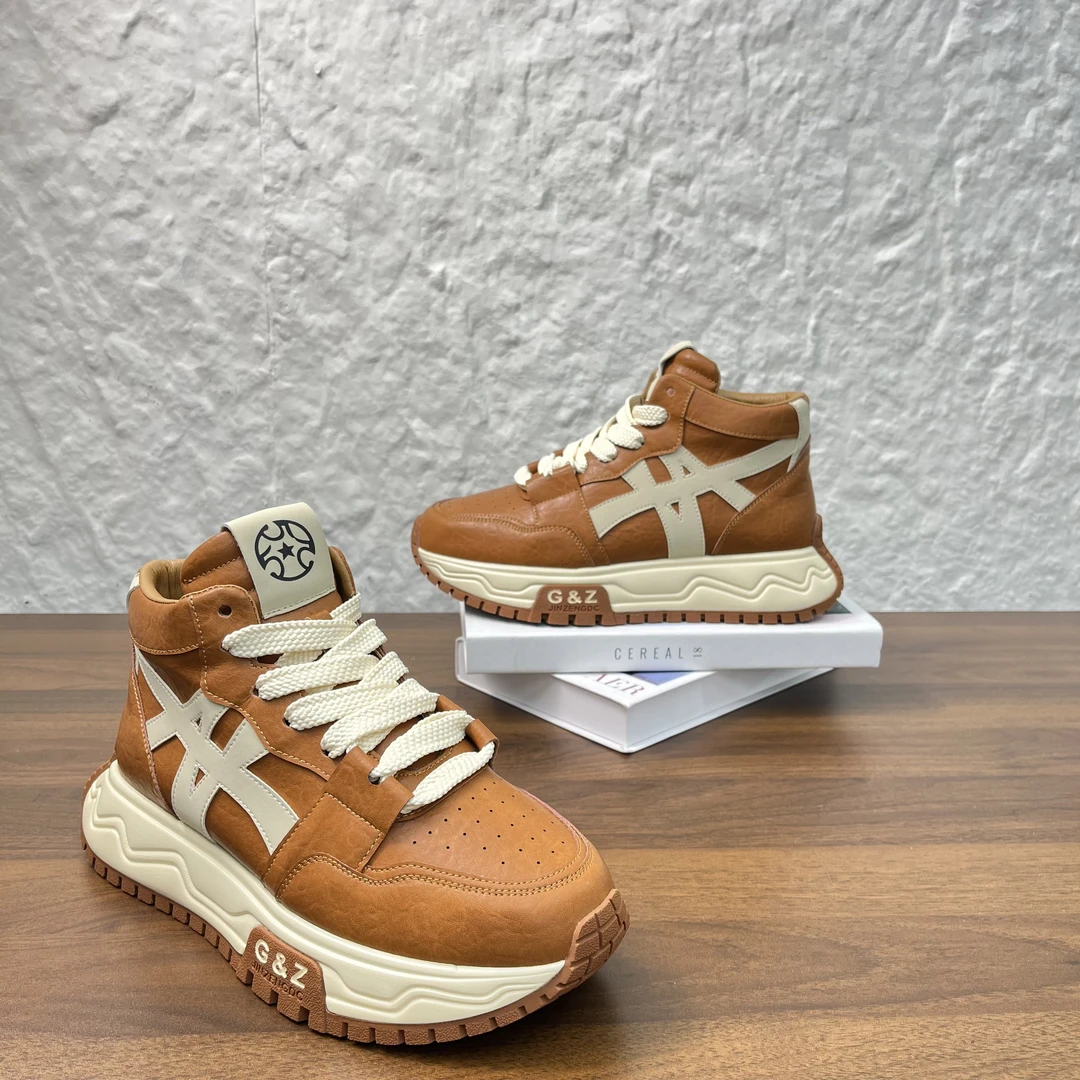 《单棉同款》888-320高帮秋冬秋季透气男款软底潮鞋板鞋百搭休闲