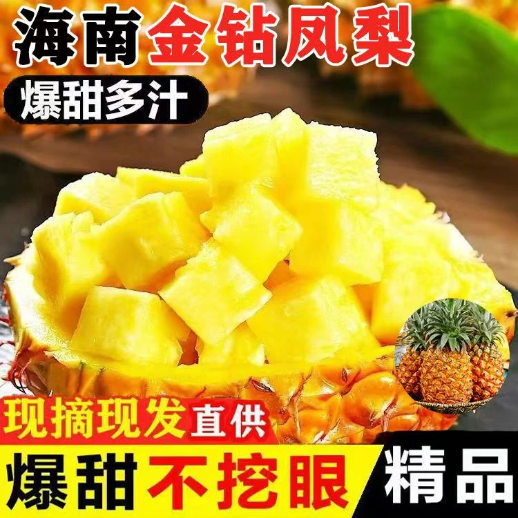 【精品凤梨】海南自然熟金钻凤梨新鲜热带水果带箱5斤