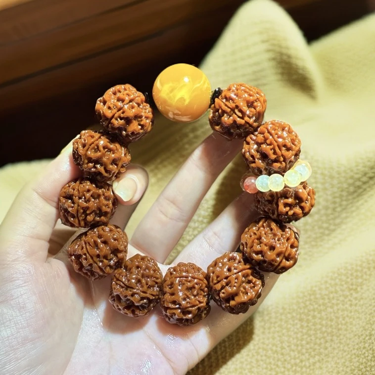 五瓣玉华满蜂窝双龙22mm（黄跑环）