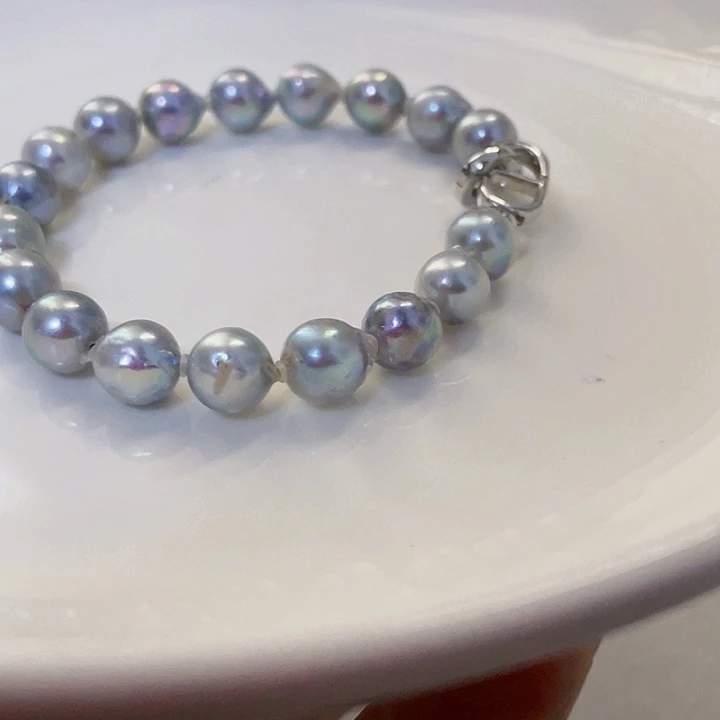 海水珍珠手链银S925镶嵌