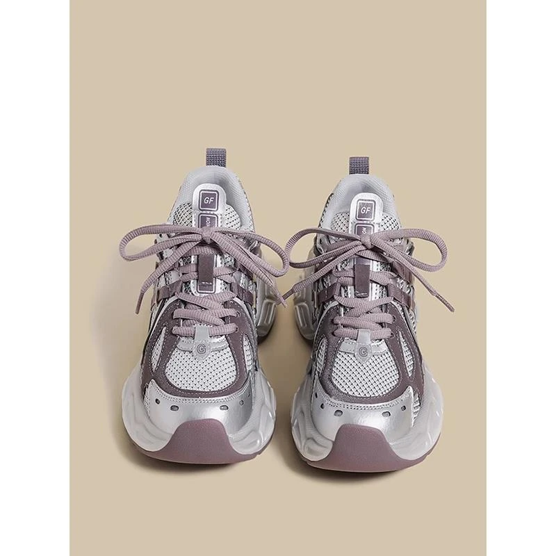 跟高5cm~CBMT制鞋工艺老爹鞋女2025款透气网面运动鞋