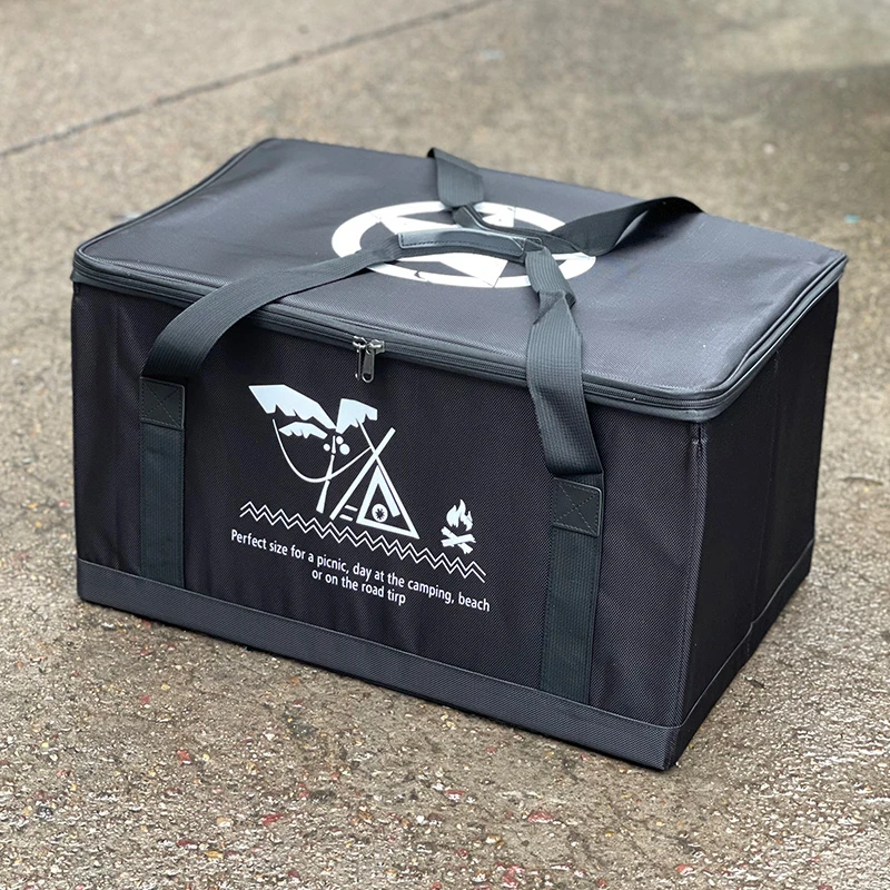 出韩户外露营大号战术黑色包折叠野餐包收纳箱后备箱收纳筐