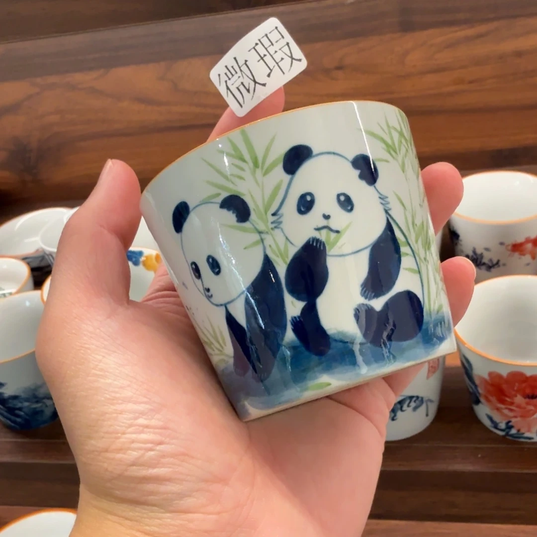 釉下手绘茶具微瑕