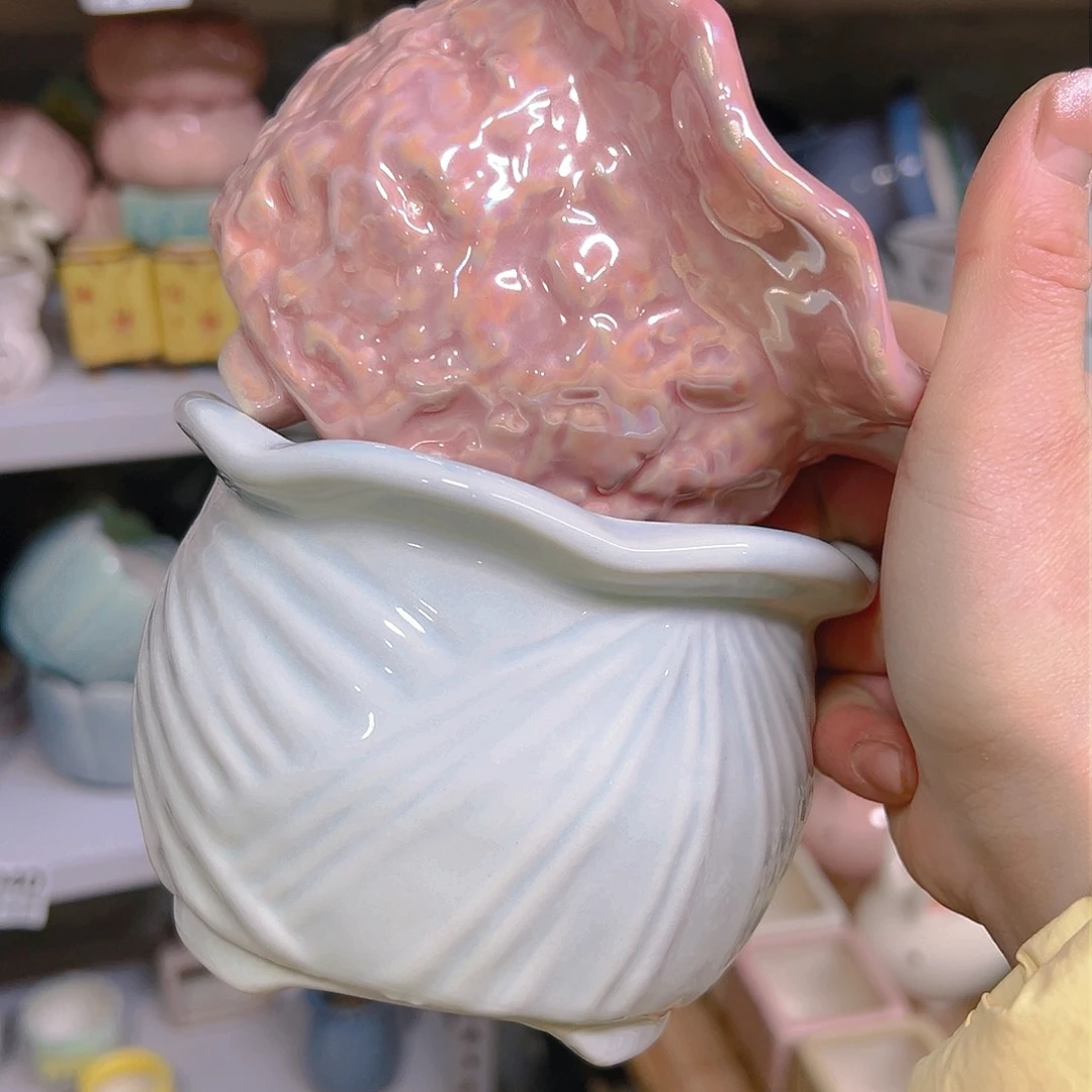 红陶陶瓷花盆当场12包邮