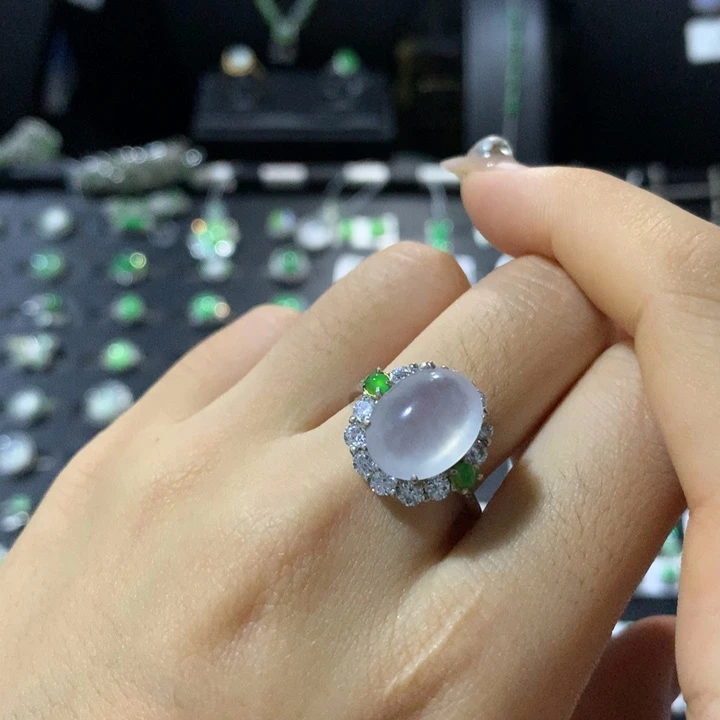 银S925镶嵌翡翠耳饰