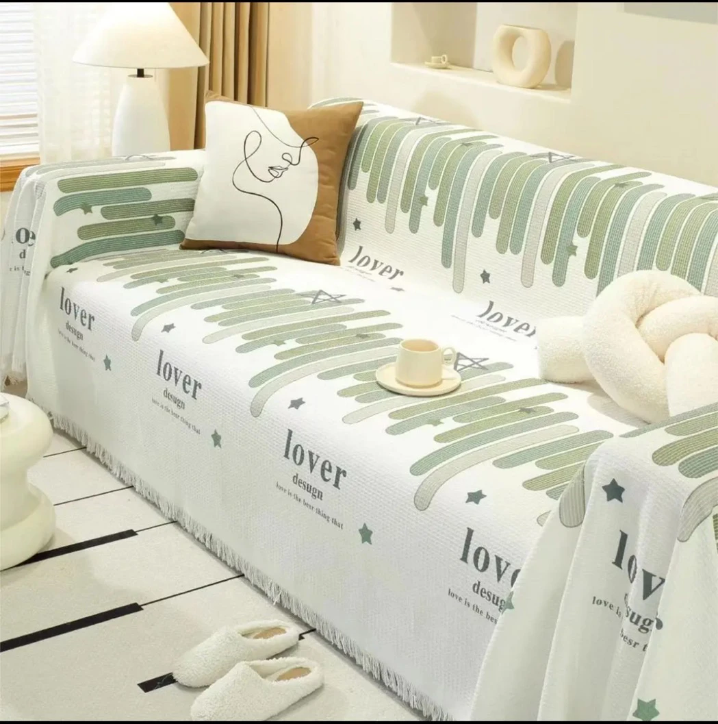 布艺沙发垫简约沙发垫弹力通用型ins条纹全盖盖布巾沙发套罩