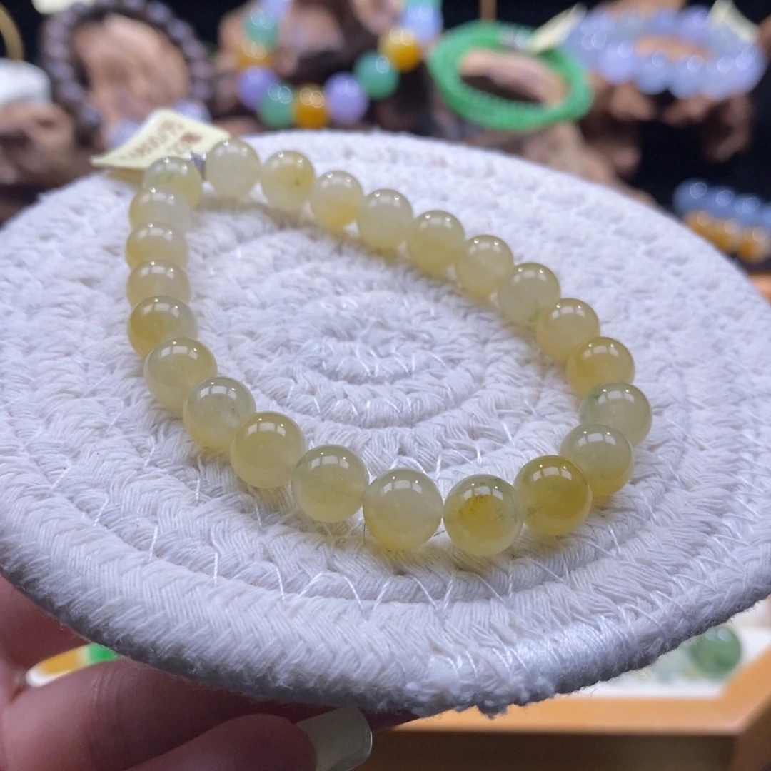 未镶嵌手串翡翠冰黄翡手串卡8