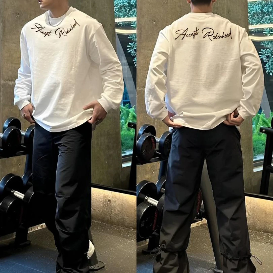 【重磅纯棉】2025春秋新款潮流百搭宽松韩版时尚大码高街男长袖T恤