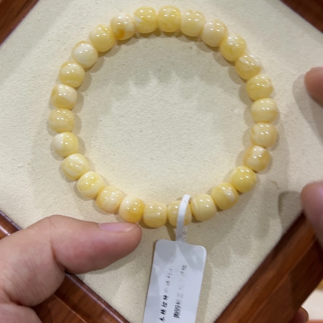 z***️手链蜜蜡未镶嵌8m奶白花老型单圈