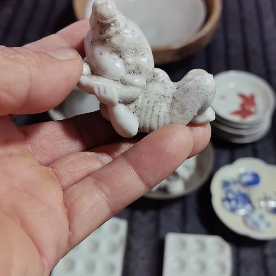 瓷片青花影青杯垫学习标本