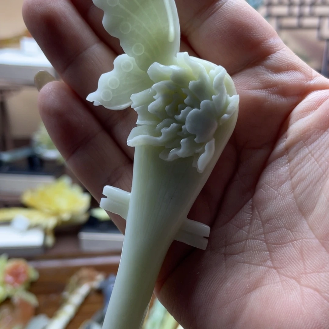 岫玉发饰未镶嵌粥**始