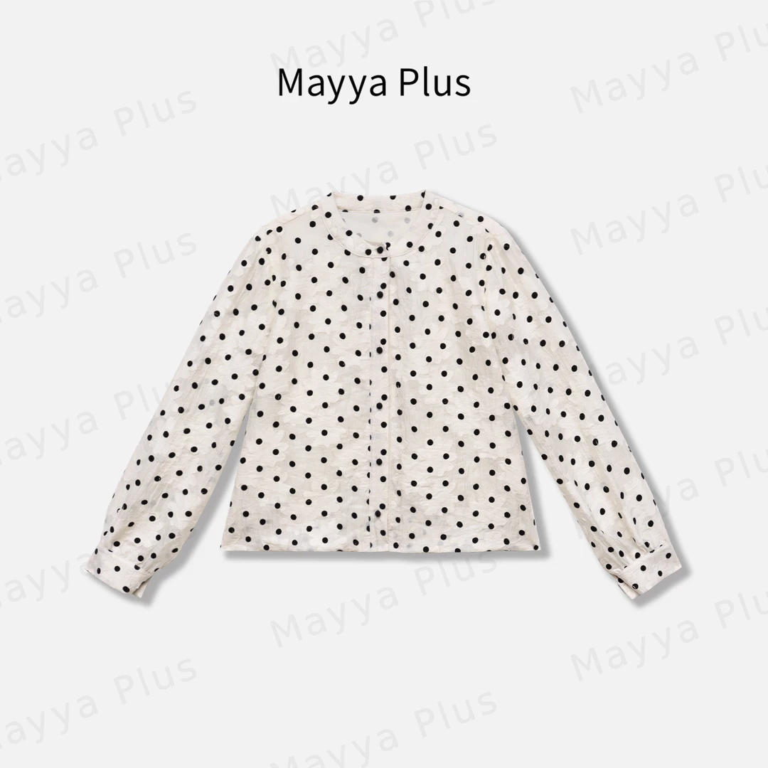 【波点女孩】Mayya Plus麦芽定制法式衬衫女设计感气质上衣32518876
