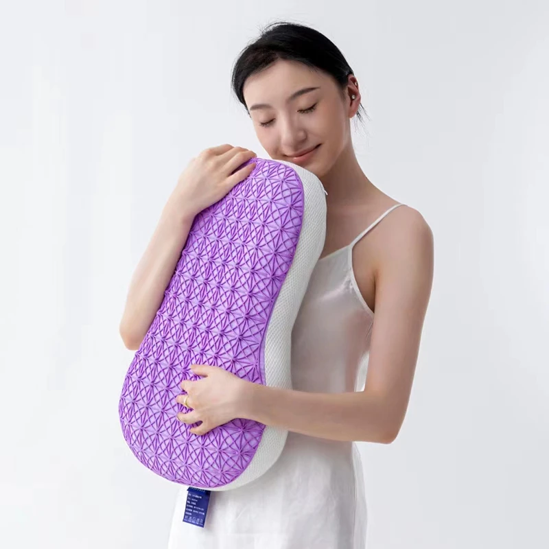 猫肚枕TPE按摩颗粒枕芯慢回弹记忆棉枕头可拆洗深睡护颈椎记忆枕