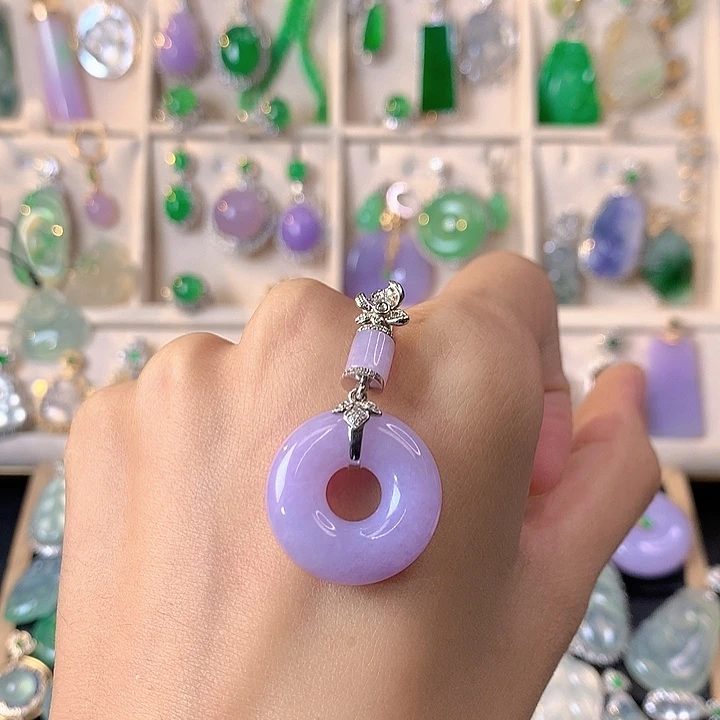 翡翠18K金镶嵌吊坠(不含链)吊坠