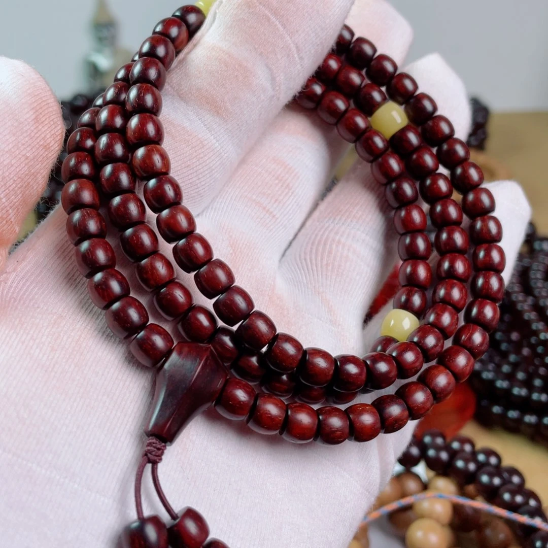 小叶紫檀手串/手链6/7直切高油密树头料水波底